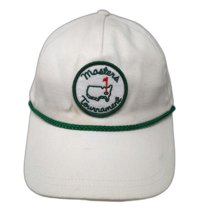 American Needle Masters Tournament 5 Panel Hat White One Size Rope Snapback Golf