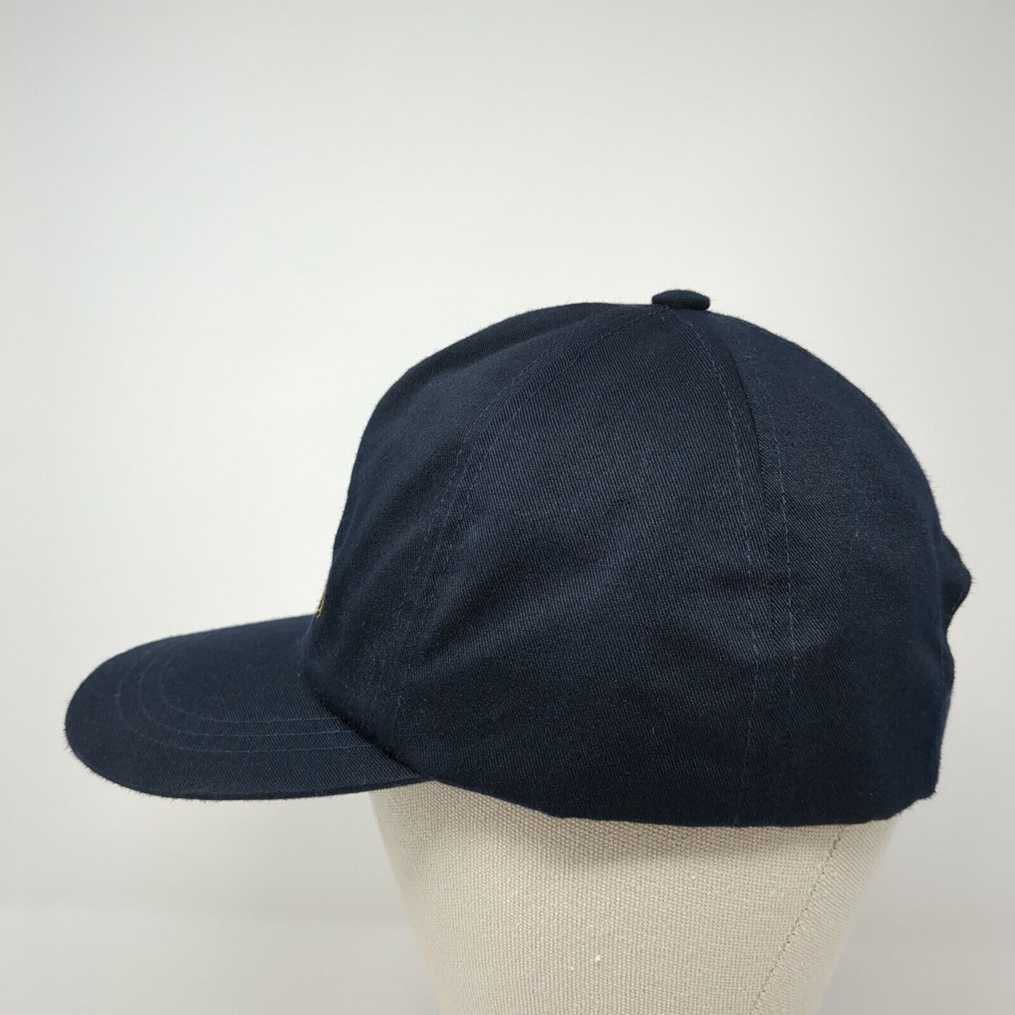 Peru Strapback Hat Blue One Size Adjustable Solid Embroidered 6 Panel