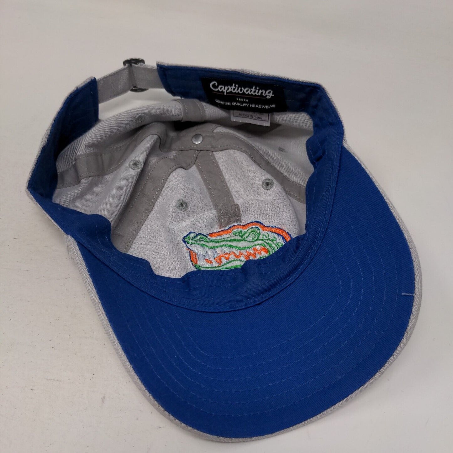 Florida Gators Slideback Hat Gray Embroidered Logo NCAA Captivating Headwear