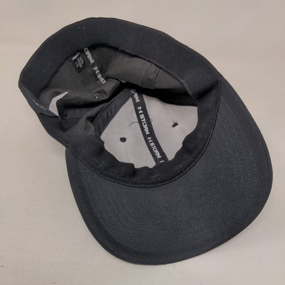 Under Armour Logo Fitted Hat Black Large/XL Solid Vent Holes 6 Panel