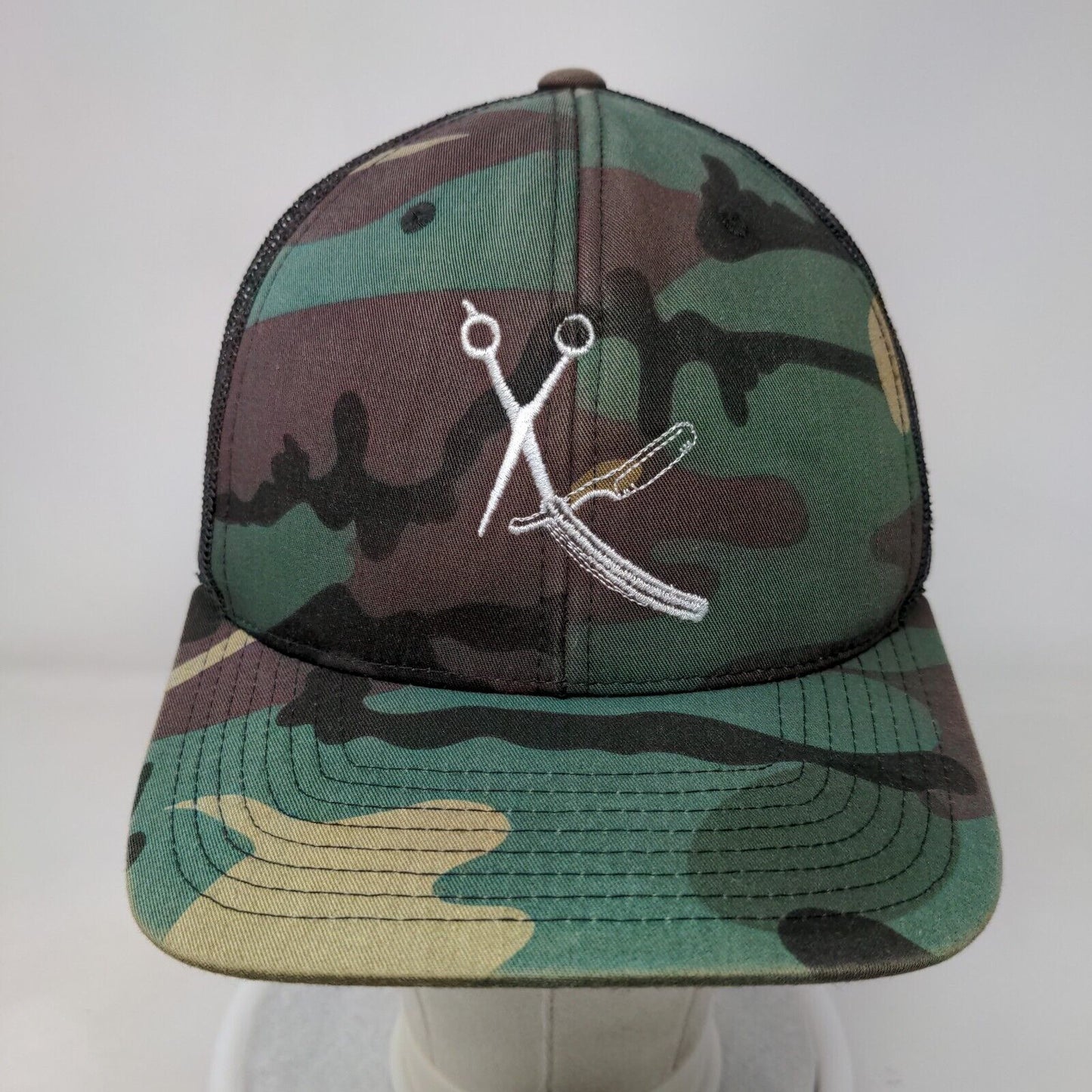 The Classics Yupoong Snapback Trucker Hat Camo One Size Embroidered