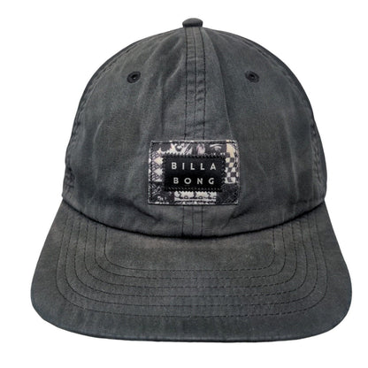 Billabong Patch Snapback Hat Black One Size Adjustable Solid 6 Panel