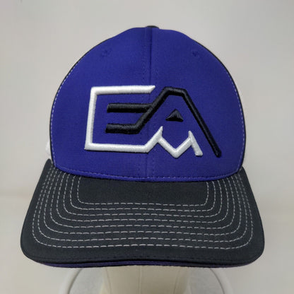 EA Fitted Trucker Hat Multi L/XL Embroidered Mesh Back Colorblock Flex Fit