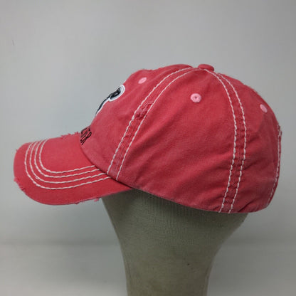 KB Ethos Women's Strapback Hat Pink Embroidered Crazy Heifer Cow Logo Distressed