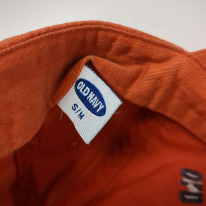 Old Navy Baseball Cap Orange M Athletics Dep't 2001 Cotton Slideback Hat Logo