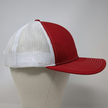 Richardson Trucker Hat Red One Size Merchants Metals Mesh Snapback Fencing Logo