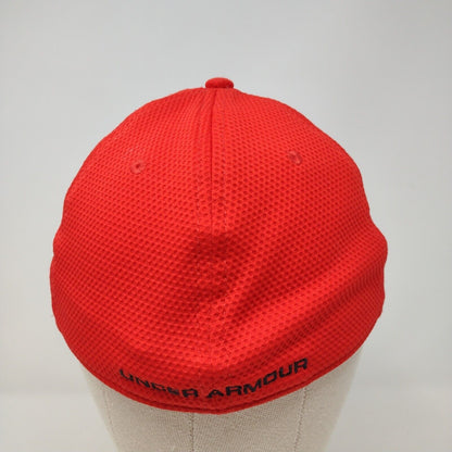 Under Armour Fitted Hat Red M/L Lightweight Embroidered 6 Panel Polyester
