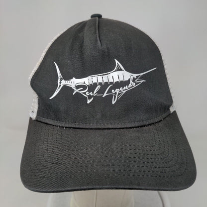 Reel Legends Snapback Trucker Hat Black OSFA Adjustable Embroidered Mesh Back
