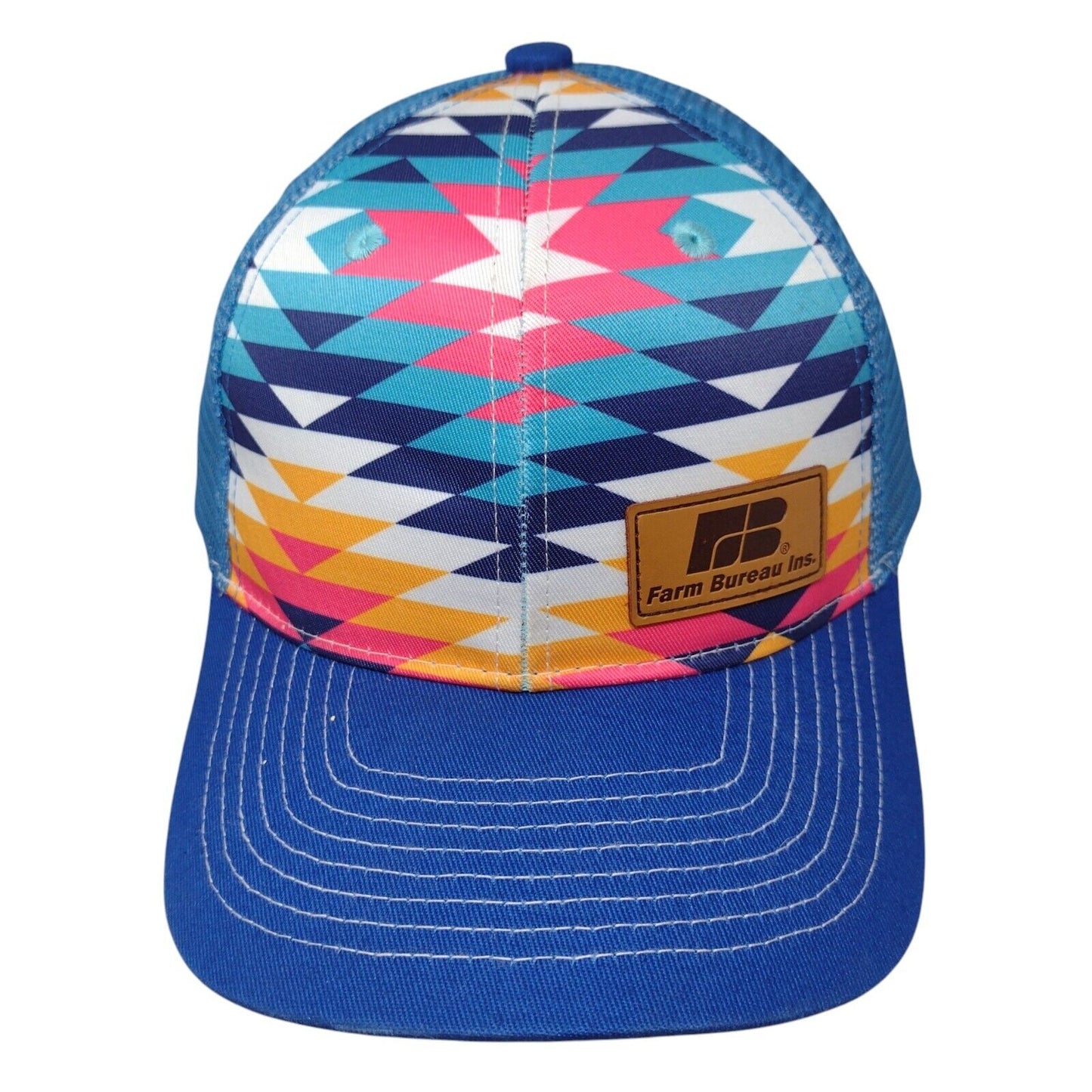 Farm Bureau Ins. Snapback Trucker Hat Multicolor OSFA Aztec Mesh Back
