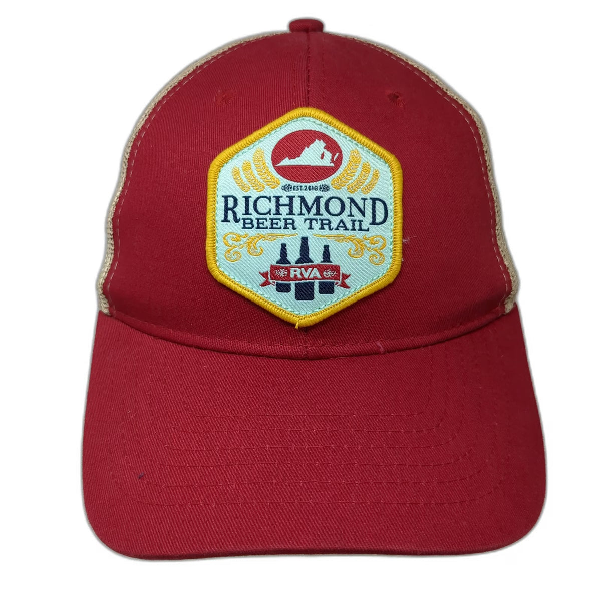 Brewery Branding Co Richmond Beer Trail RVA Red One Size Trucker Hat Mesh Back