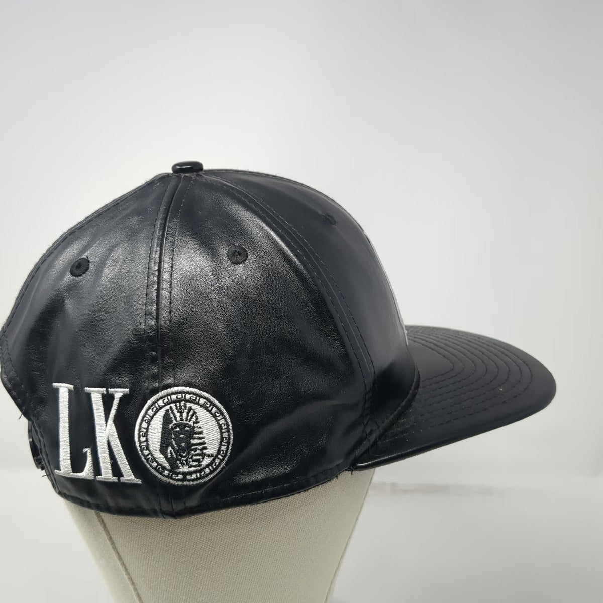 Last Kings Snapback Black One Size Pharaoh King Tut Egyptian Vegan Leather Hat