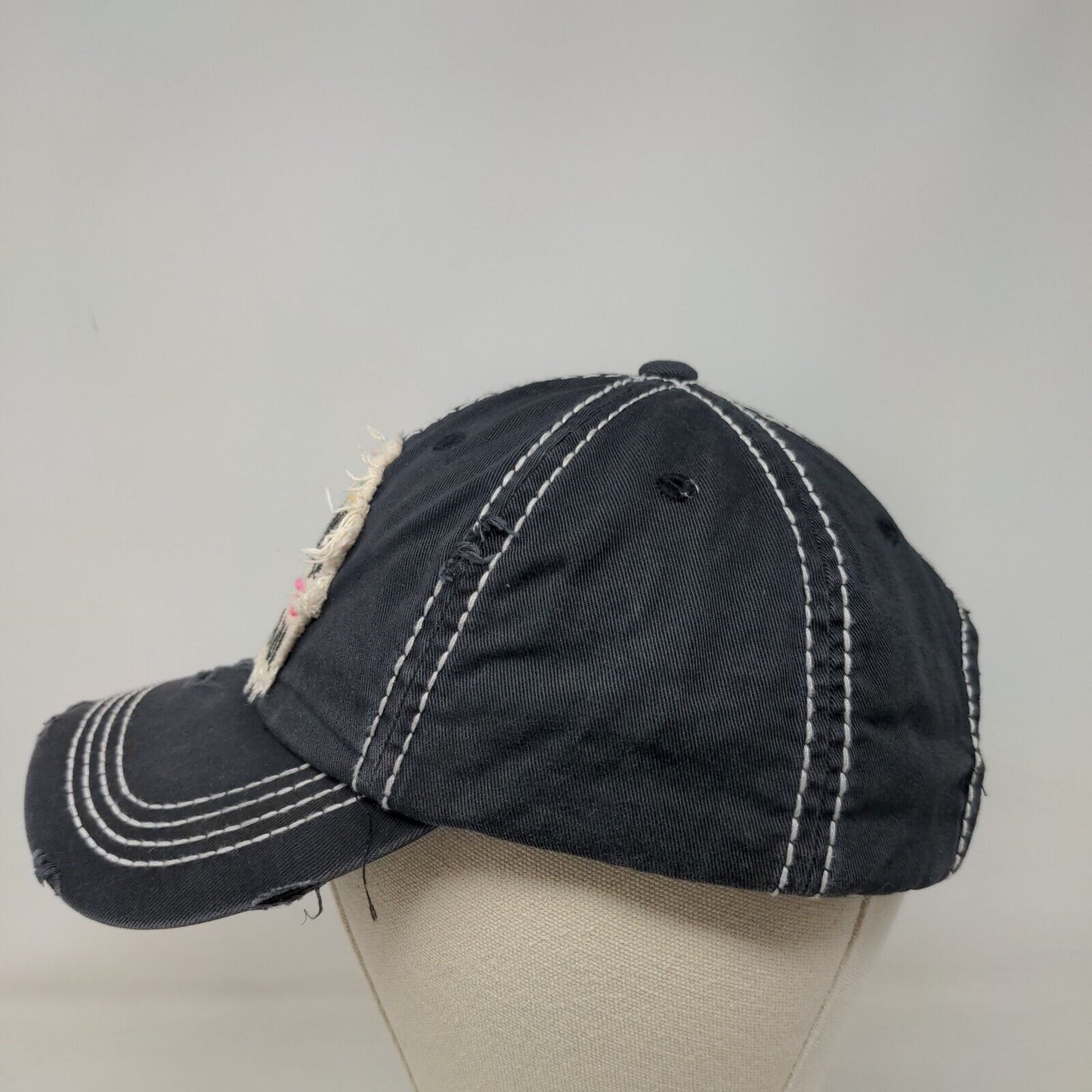 Chaos Coordinator Strapback Hat Gray One Size Embroidered Distressed