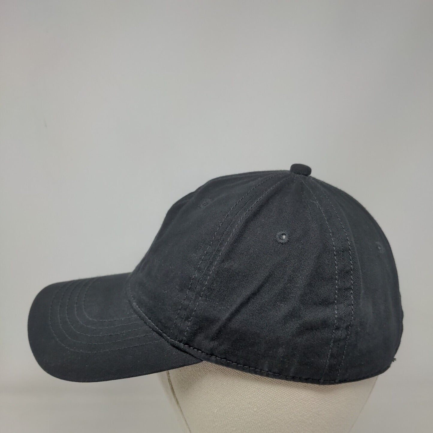 Unbranded Slideback Hat Black OSFM Adjustable Solid Vent Holes Blank