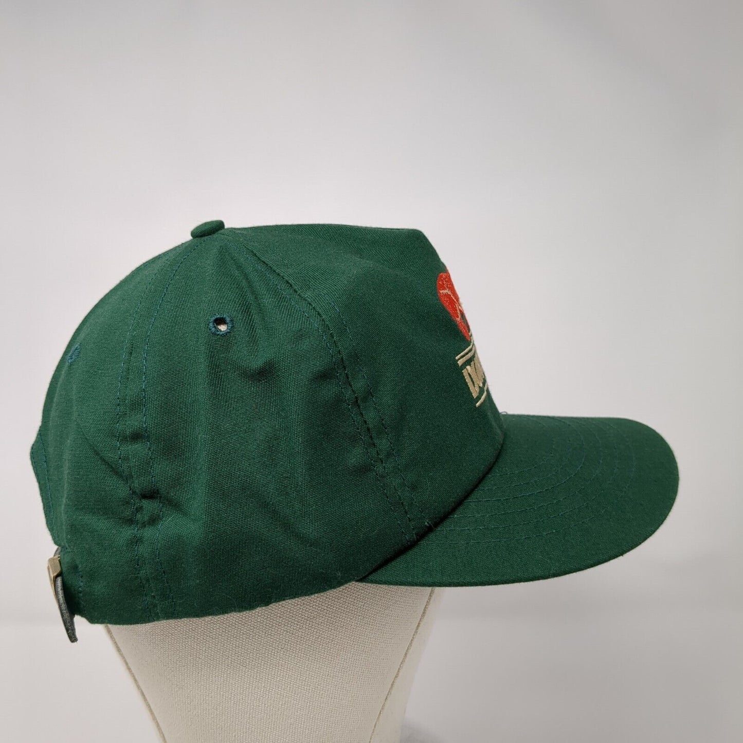 Duratemp Slideback Hat Green OSFA Adjustable Embroidered Leather Strap