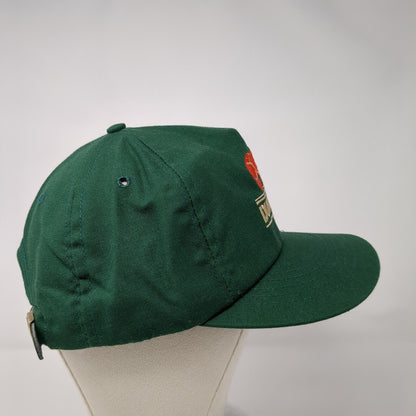 Duratemp Slideback Hat Green OSFA Adjustable Embroidered Leather Strap