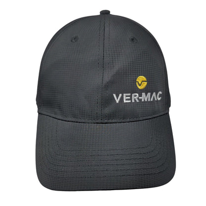 Ver-Mac Strapback Hat Black One Size Adjustable Embroidered 6 Panel