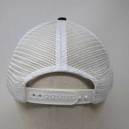 J Hats Trucker Hat Black White One Size Wyoming Bucking Horse Mesh Snapback