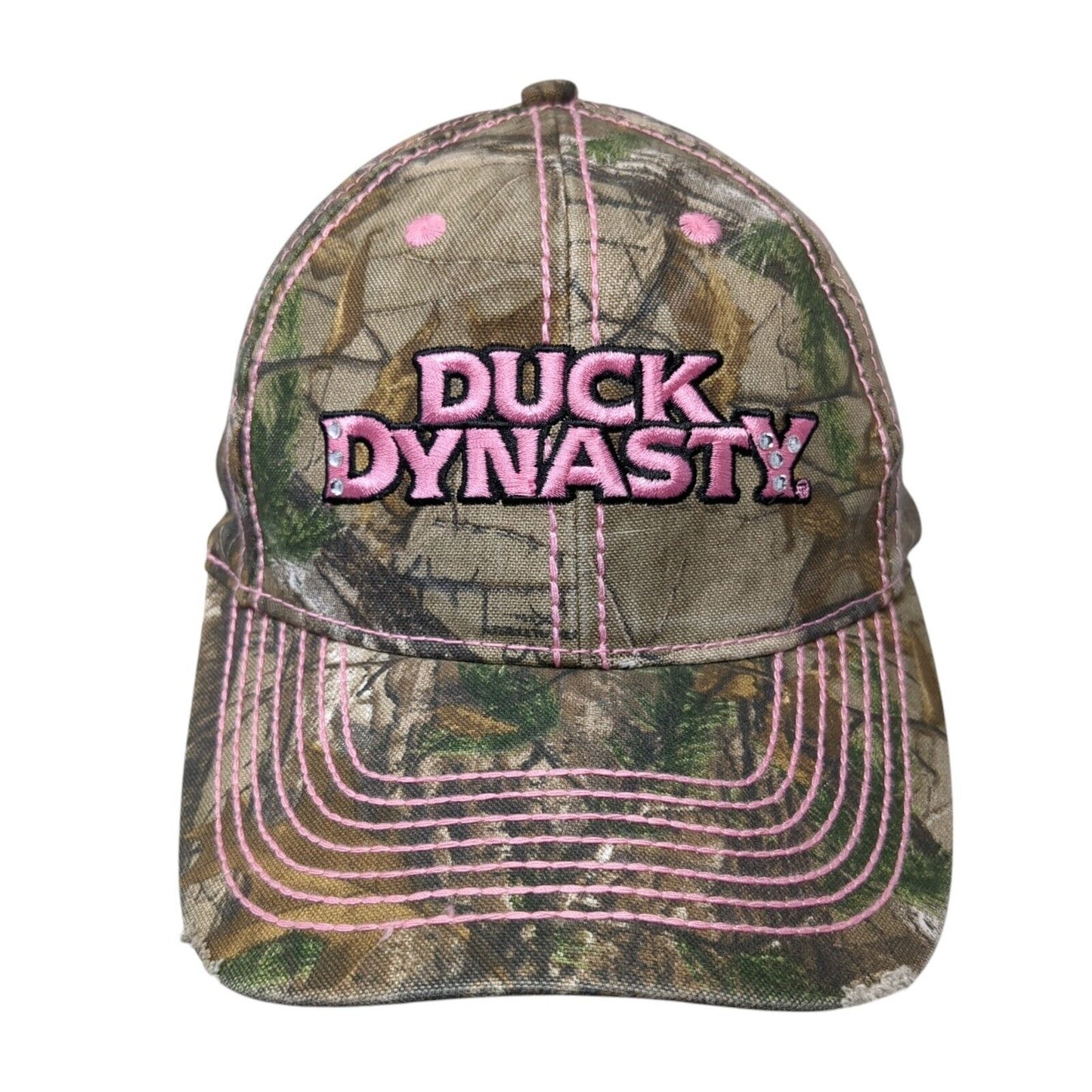Duck Dynasty Strapback Hat Camouflage OS Adjustable Distressed Paramount Outdoor