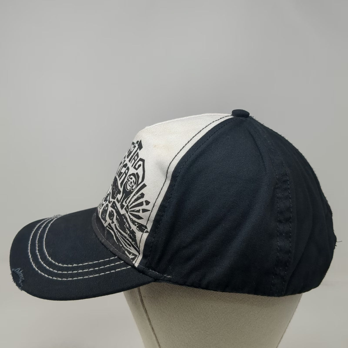 Morpho 5 Panel Black Hat One Size Surf Costa Rica Graphic Snapback Cotton