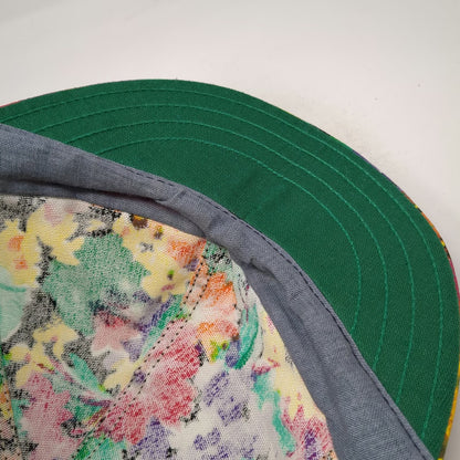 Kromer Baseball Cap Green Yellow Purple 7 3/4 Floral All Over Print Union Made