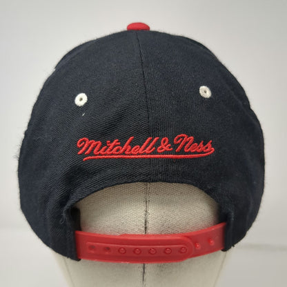 Mitchell & Ness NBA Chicago Bulls Snapback Black Red Hat One Size Wool Flat Brim