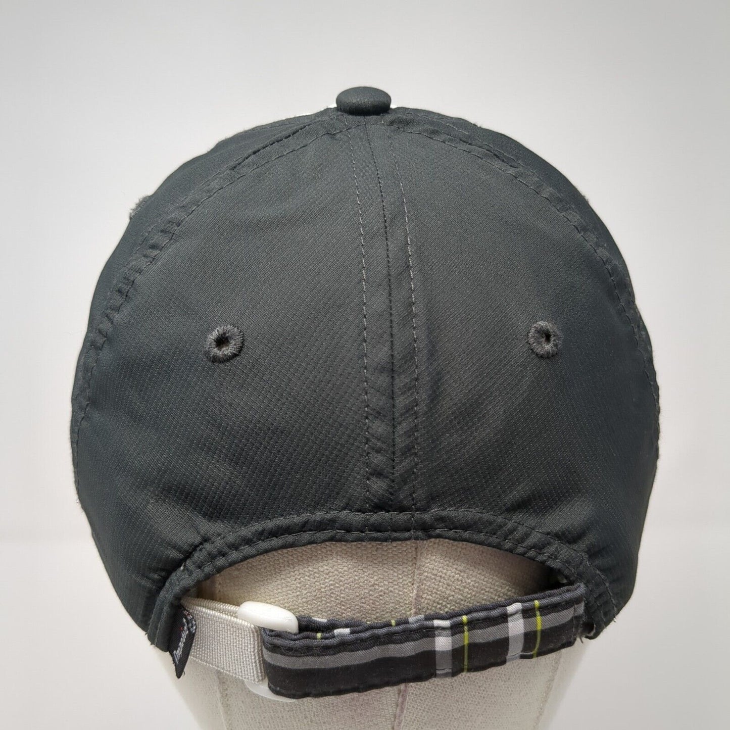 Imperial Strapback Hat Gray One Size Adjustable Colorblock Plaid Blank