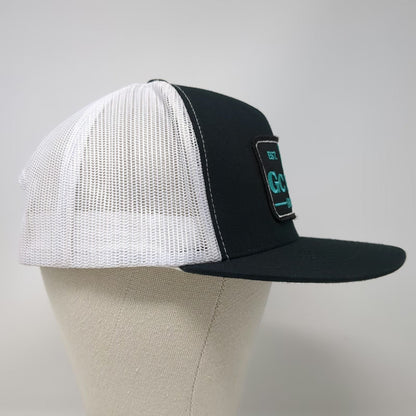 Yupoong Trucker Hat Black White Blue One Size Mesh Snapback Sheep Co Patch
