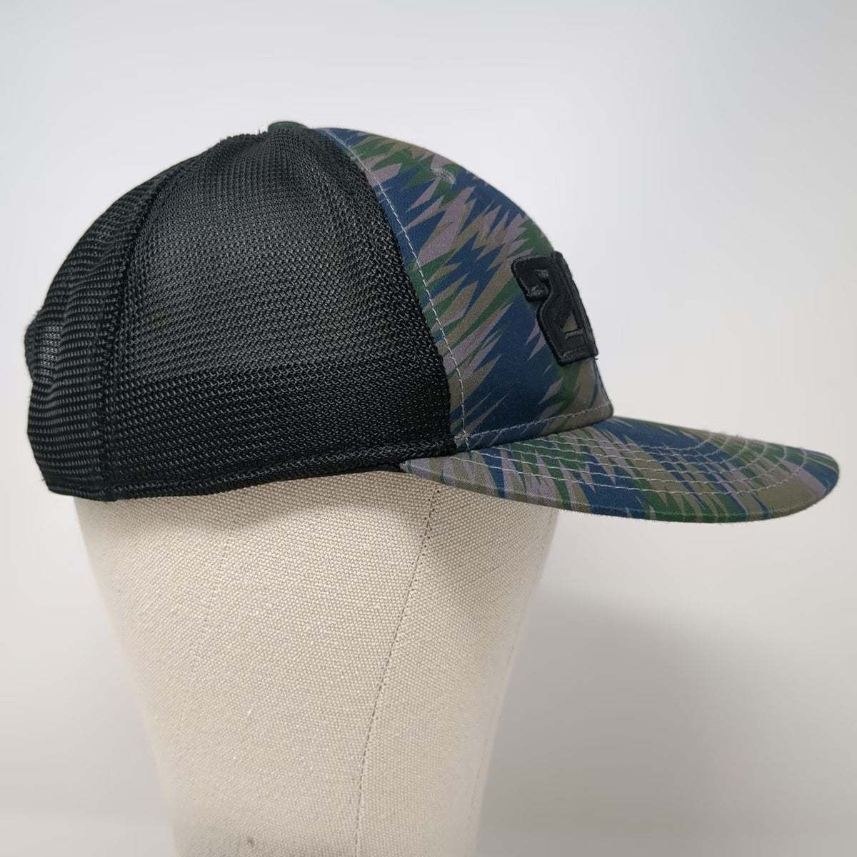 Wrangler 20X Trucker Hat Blue Camo One Size Mesh Snapback Tiger Stripe Western