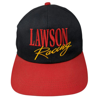 Black Red Baseball Cap One Size Lawson Racing Embroidered Snapback Twill Hat