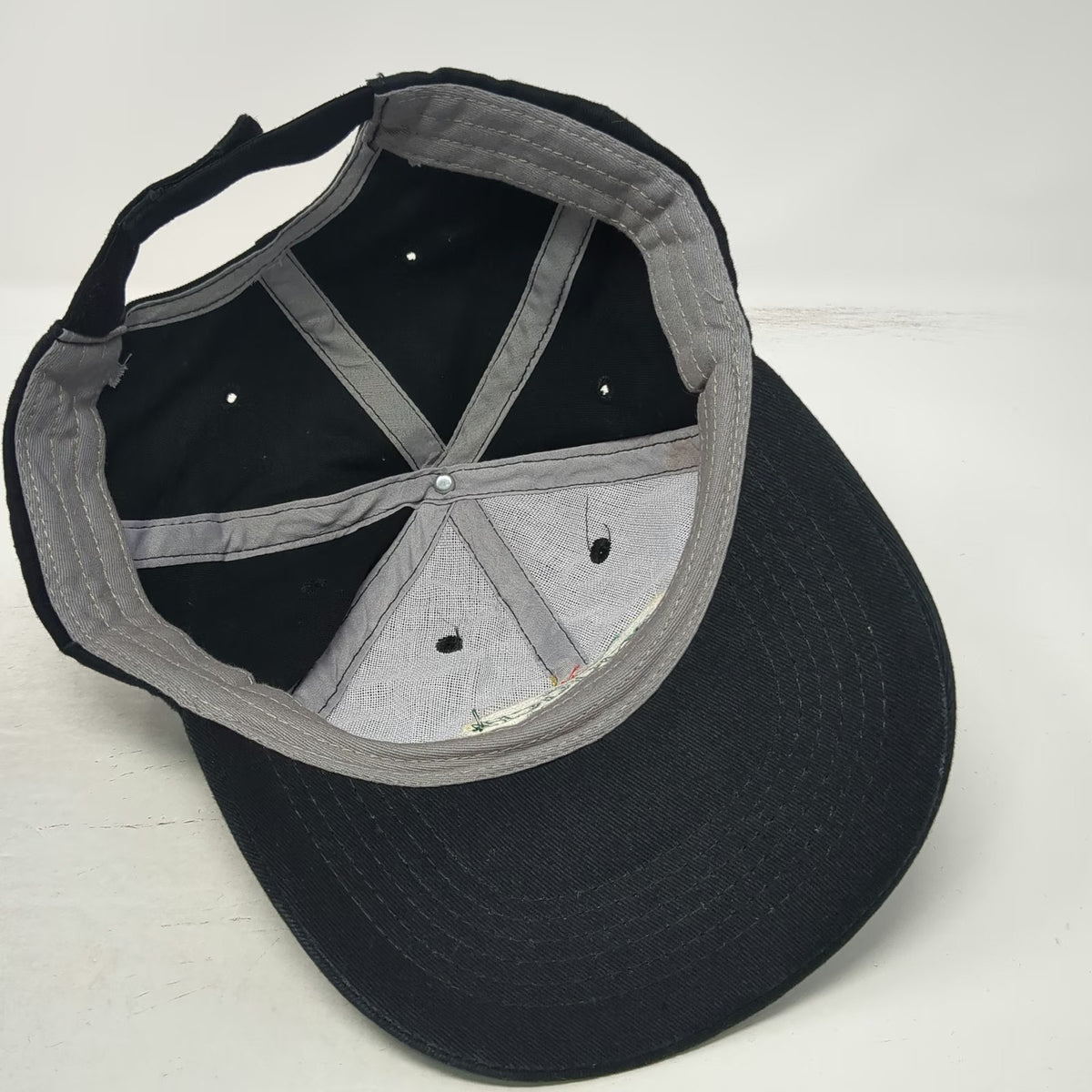 Eckrich Smoked Meats Logo Patch Baseball Cap Black One Size Strapback Hat