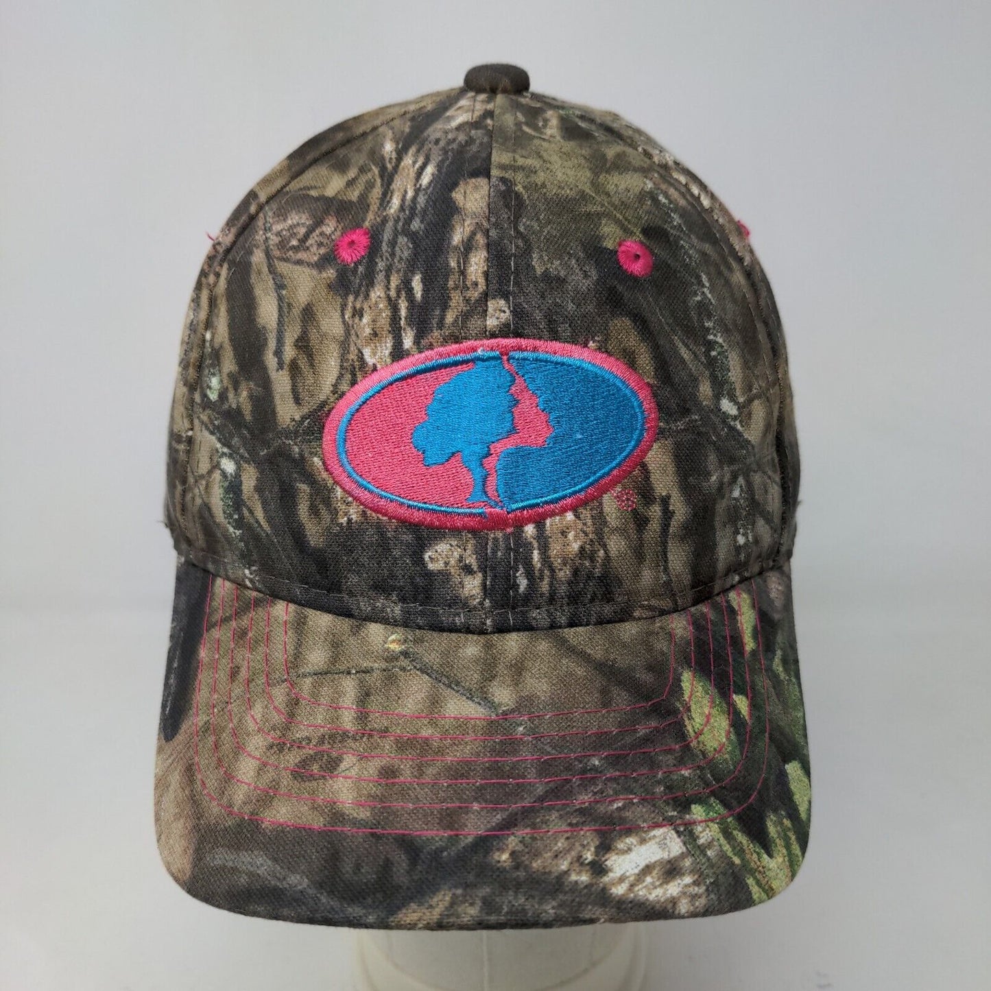 Mossy Oak Women's Strapback Camo Hat Embroidered Logo Pink Accents