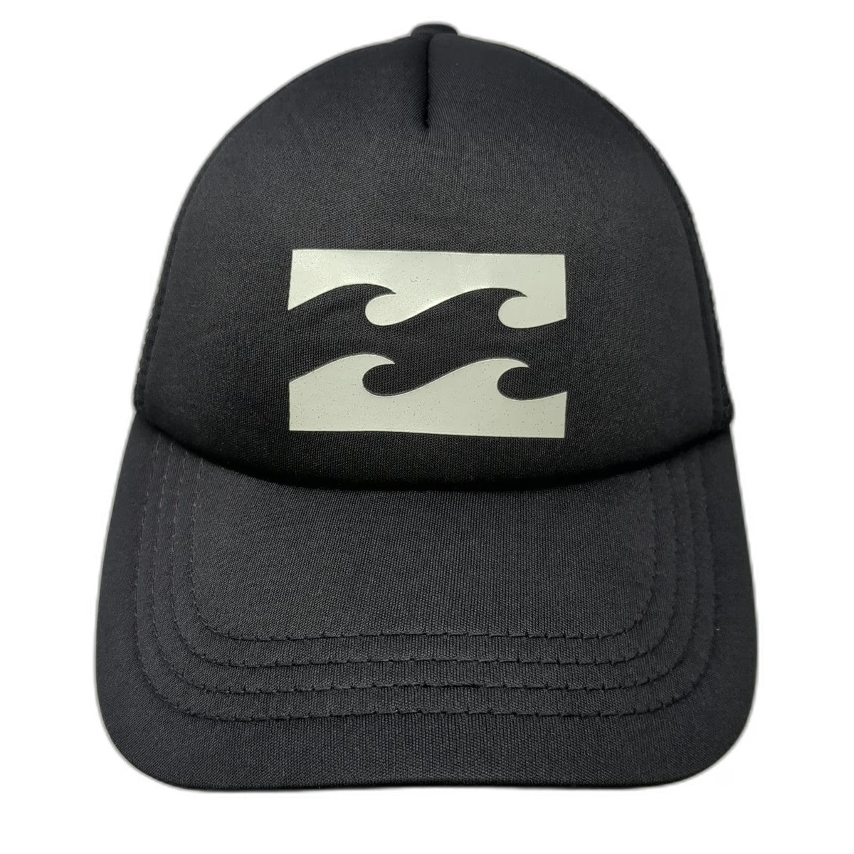 Billabong Trucker Hat Black One Size Wave Logo Mesh Back Snapback Surf Cap