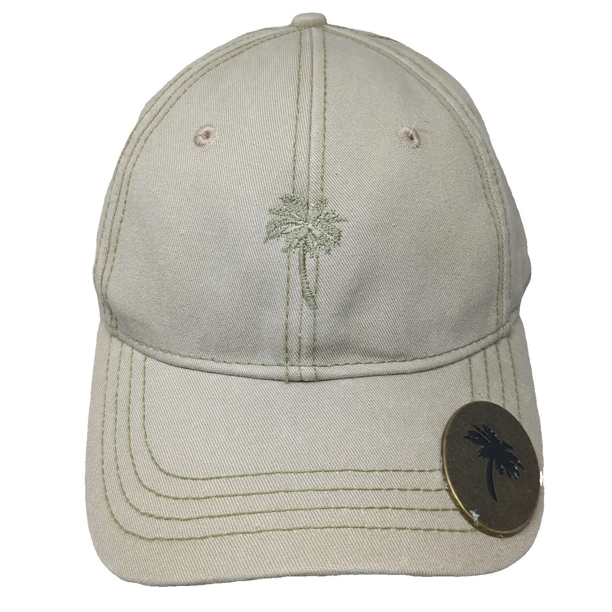 Baseball Cap Beige One Size Palm Tree Bottle Opener Strapback Beach Cotton Hat