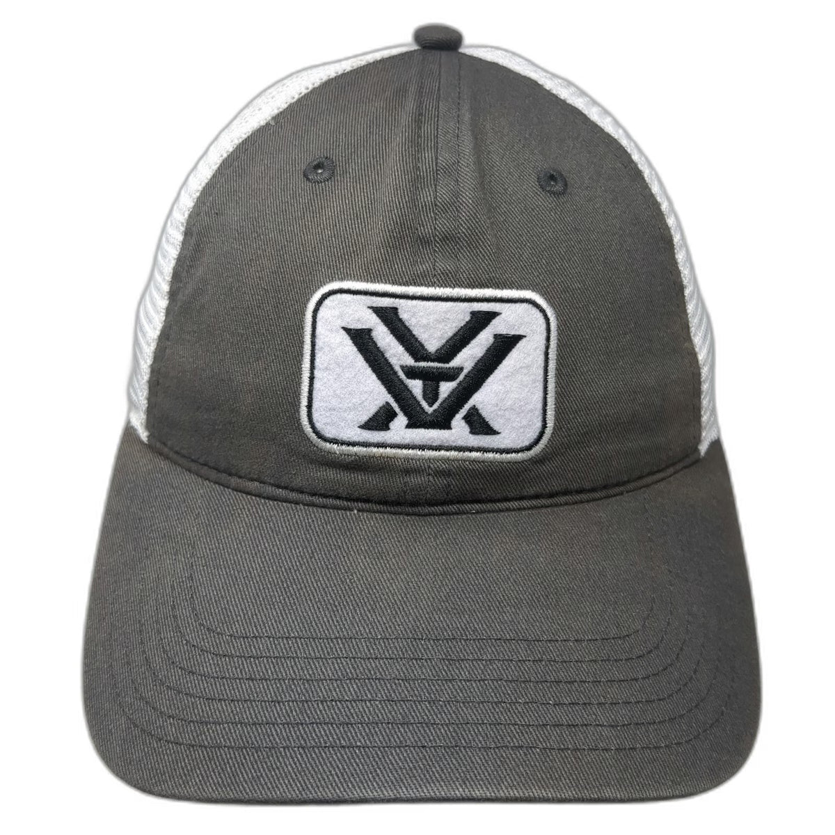Vortex Gray Baseball Cap One Size Mesh Back Strapback Force of Optics Hat Patch