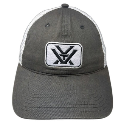 Vortex Gray Baseball Cap One Size Mesh Back Strapback Force of Optics Hat Patch