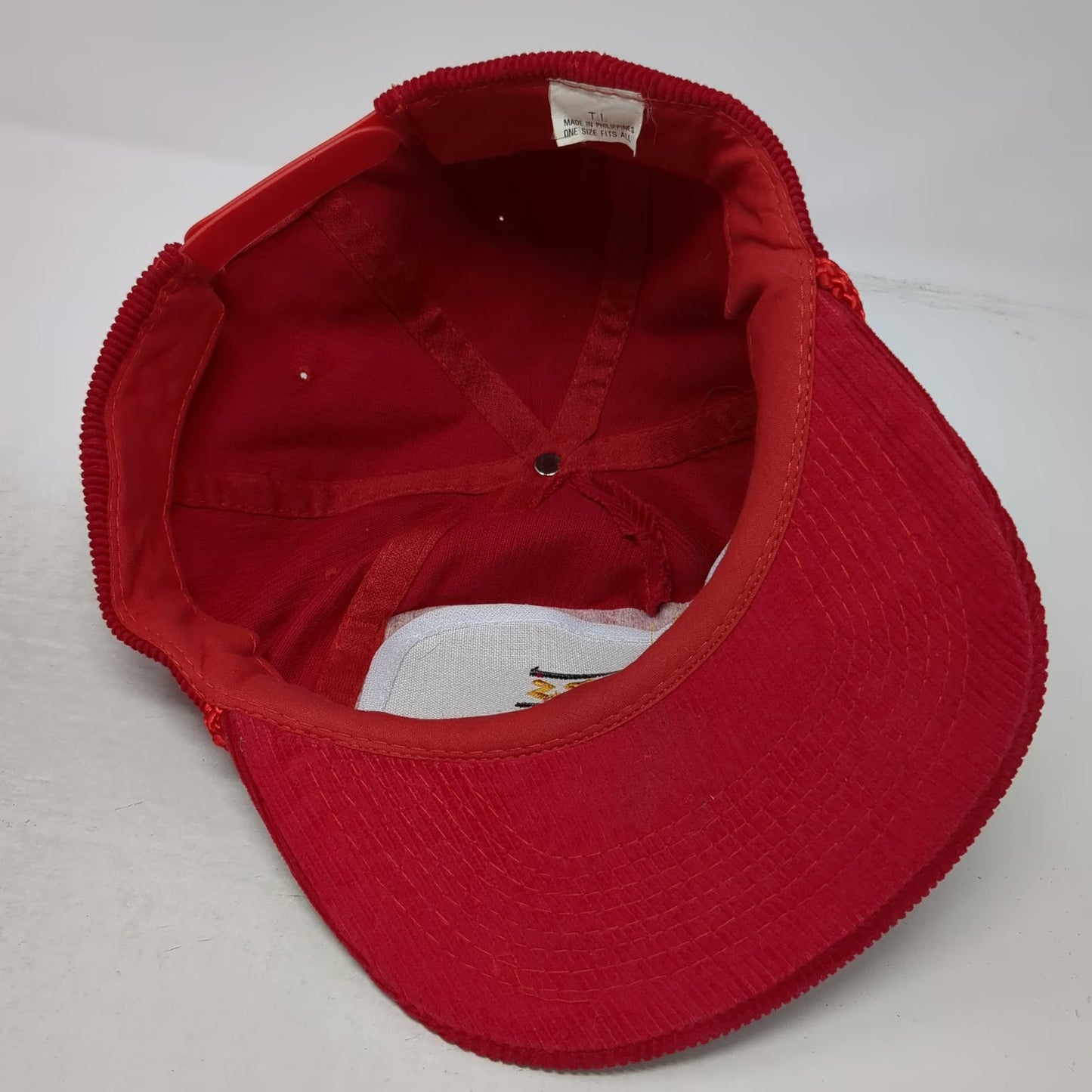 T.I. 5 Panel Red One Size Caesars Corduroy Rope Snapback Gold Logo Casino Hat