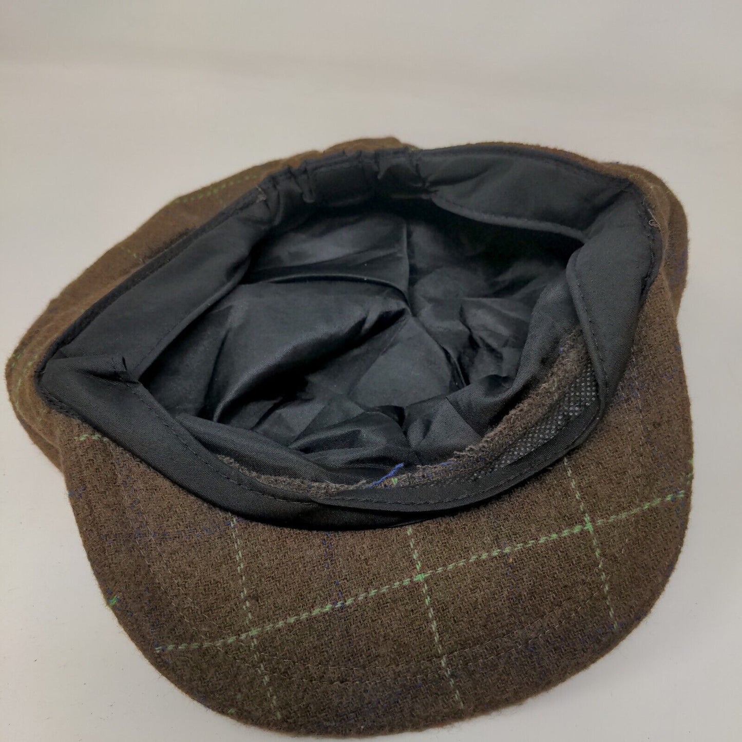 Unbranded Fitted Newsboy Pressboy Cap Brown One Size Check Lightweight Blank
