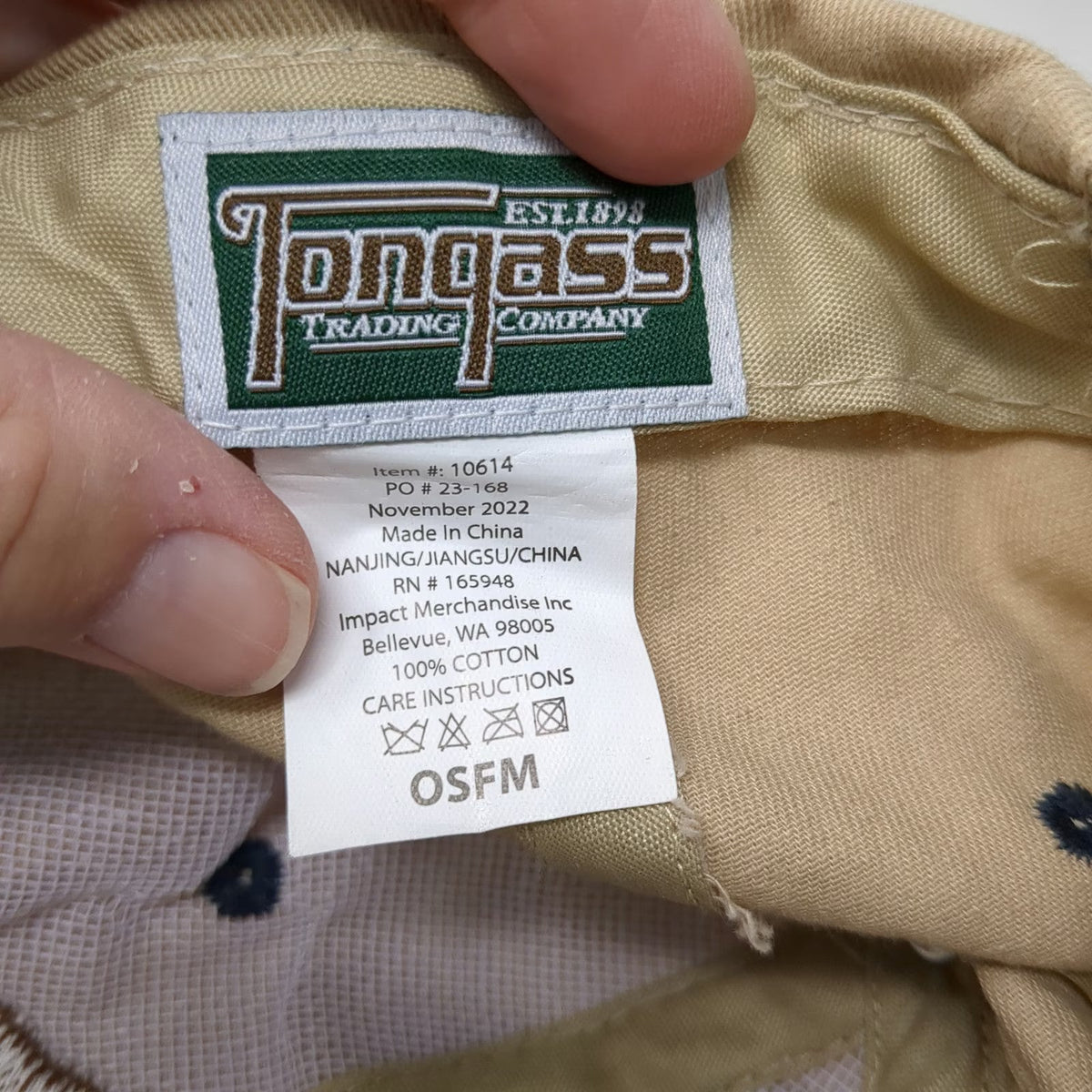 Tongass Trading Company Snapback Beige Blue One Size Bear Alaska Two-Tone Hat