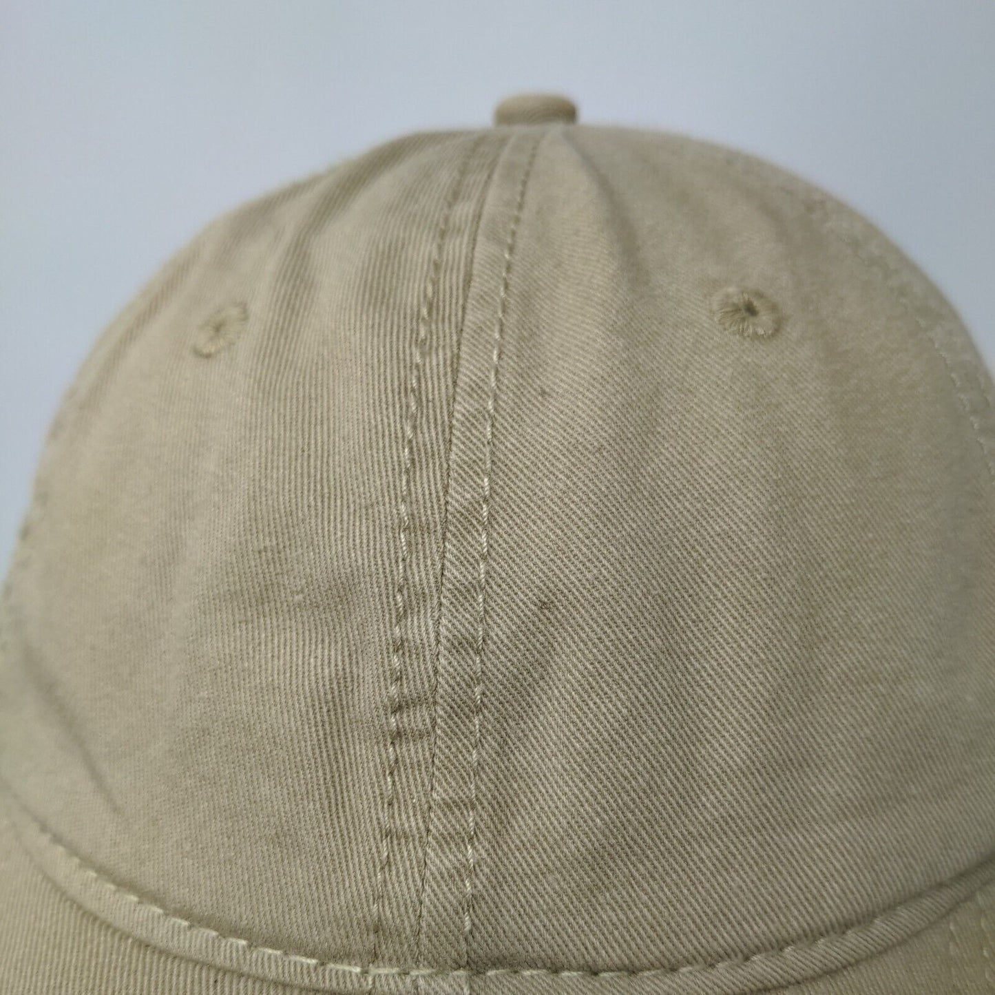 Unbranded Slideback Hat Tan One Size Adjustable Vented Holes 6 Panel Blank