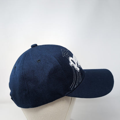 Panama Strapback Hat Blue One Size Adjustable Embroidered 6 Panel Mega Sport