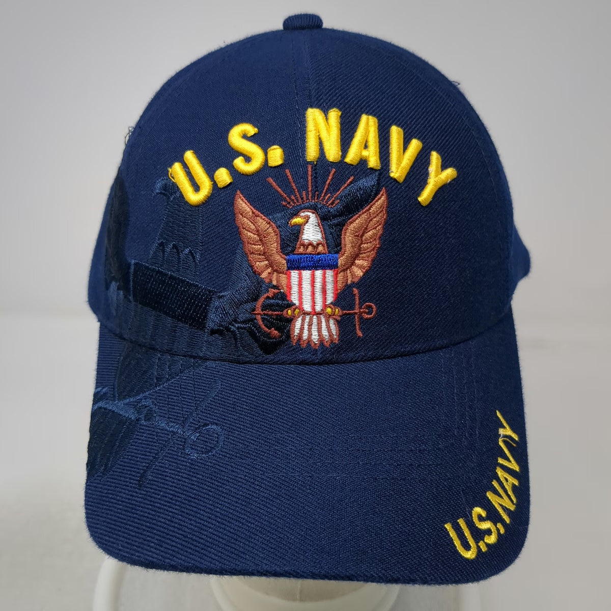 Caps Club US Navy Baseball Cap Blue One Size Eagle Shadow Embroidery Strap Hat