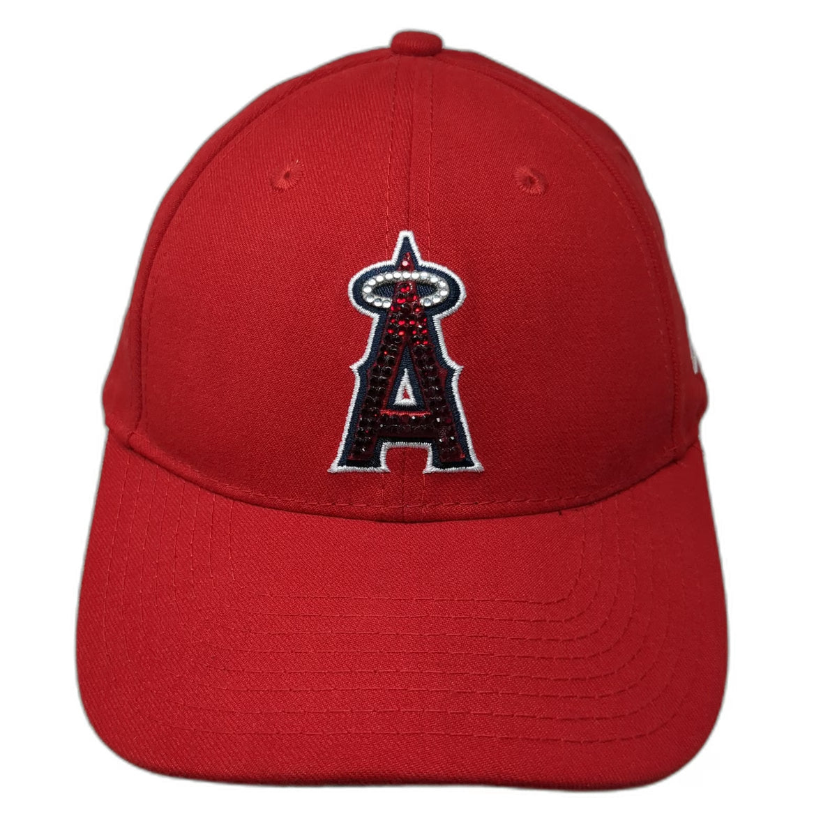New Era MLB Los Angeles Angels Baseball Cap Red One Size Rhinestone Strapback