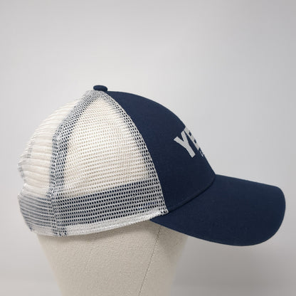 YETI Coolers Snapback Trucker Hat Blue One Size Adjustable Embroidered Mesh Back
