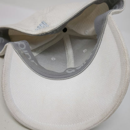 Adidas Baseball Cap White XL Stretch Fit A-Flex Mesh Running Performance Hat