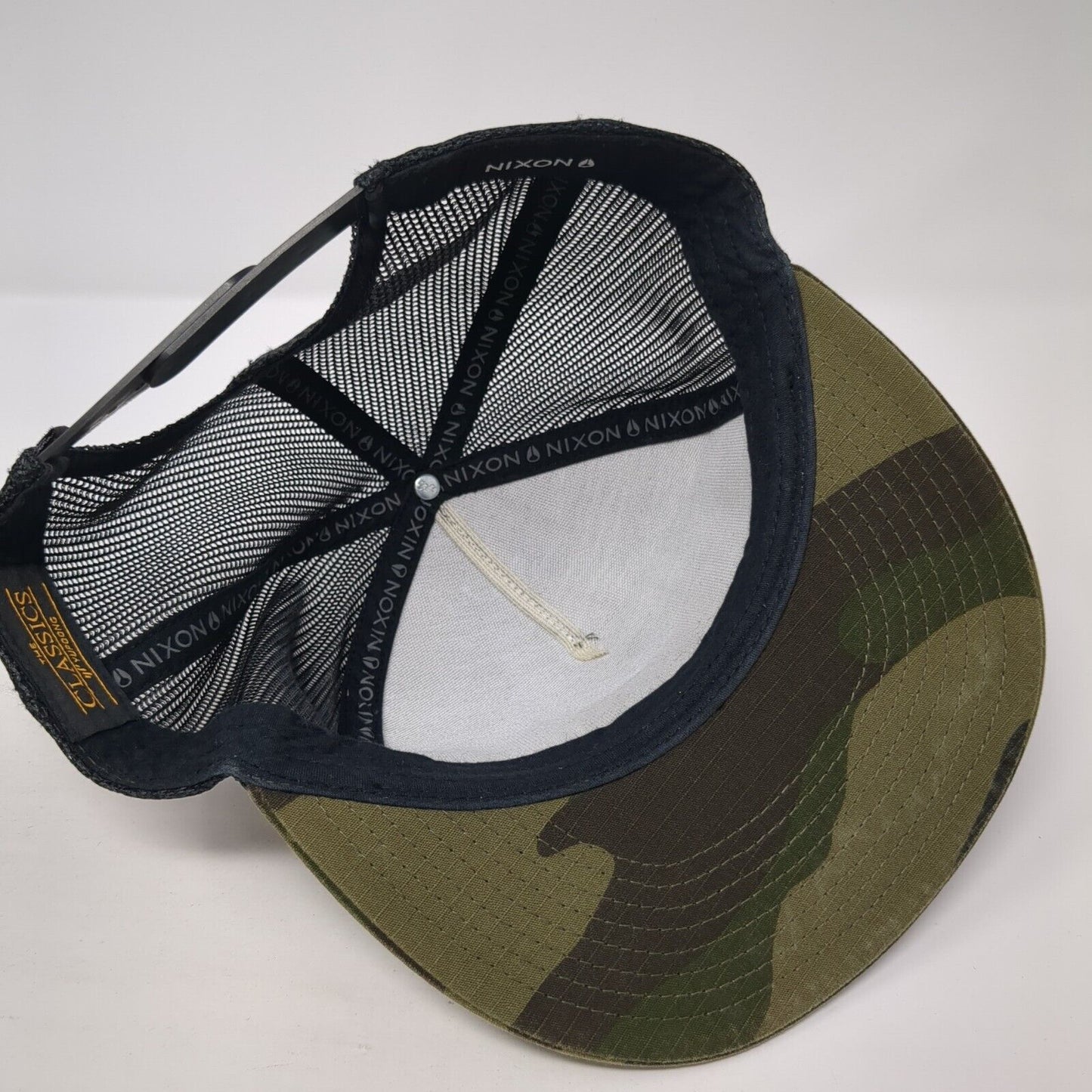 Nixon Patch Snapback Trucker Hat Camouflage One Size Mesh Back Yupoong