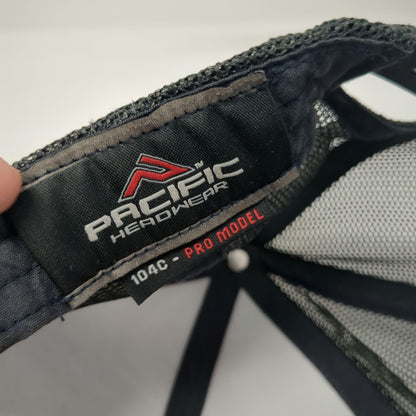 Pacific Headwear Simshot Trucker Hat Gray One Size Mesh Snapback Square Patch
