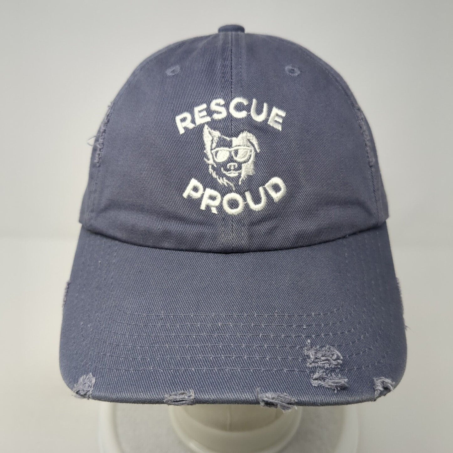 Rescue Proud Slideback Baseball Cap Blue One Size Adjustable Distressed District