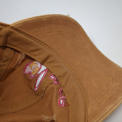KC Love Slideback Baseball Cap Brown OS Adjustable Distressed David And Young