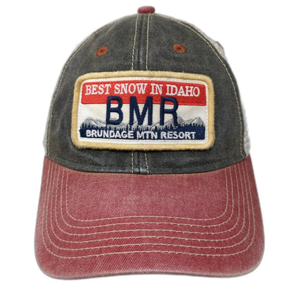 Legacy Brundage Mtn Resort BMR Idaho Trucker Hat Gray Red OSFM Mesh Snapback Ski