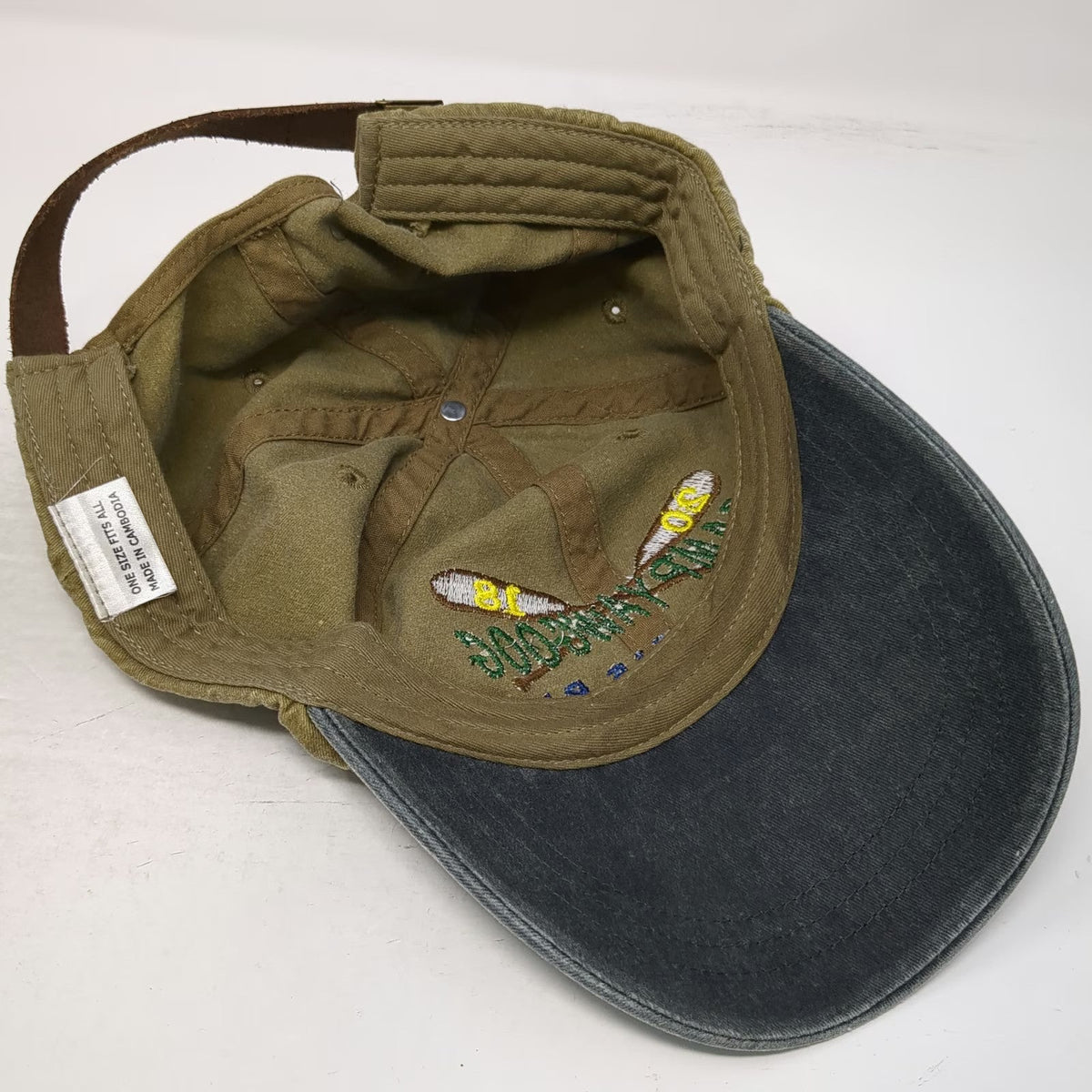 Brown Gray Baseball Cap One Size Camp Yawgoog Rockville RI Oars Slideback Hat